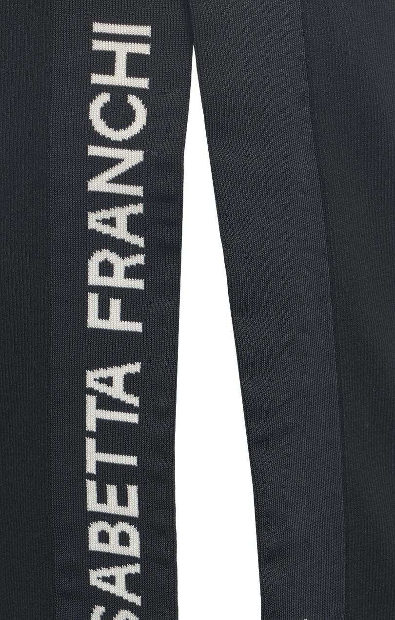 Elisabetta Franchi Midi dress with roll neck Zwart