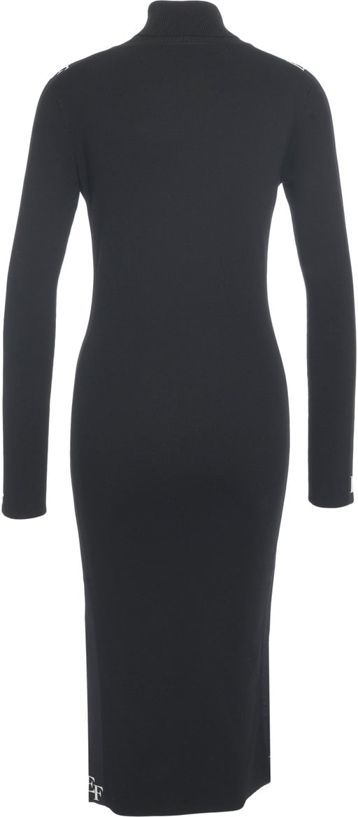 Elisabetta Franchi Midi dress with roll neck Zwart
