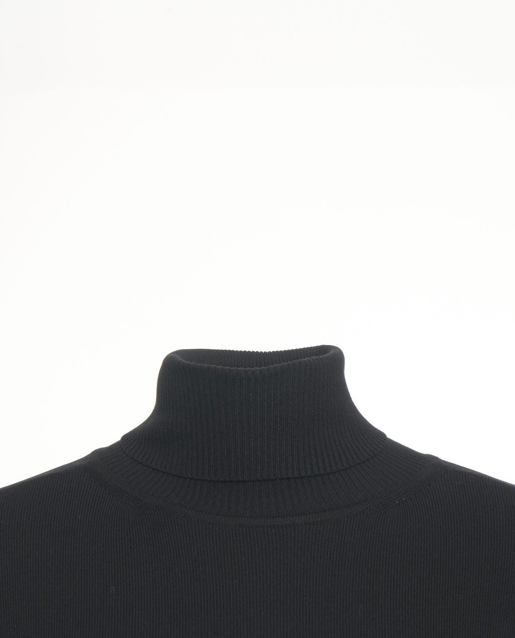 Elisabetta Franchi Midi dress with roll neck Zwart