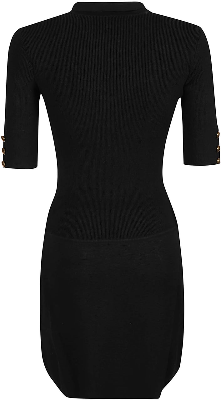 Elisabetta Franchi Short Sleeve Mini Dress Black Zwart