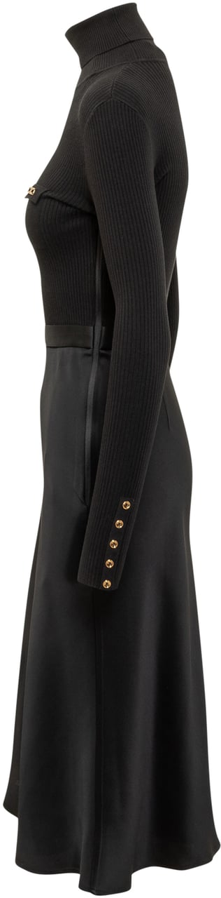 Elisabetta Franchi Elisabetta Franchi Abito con Collo Alto Zwart