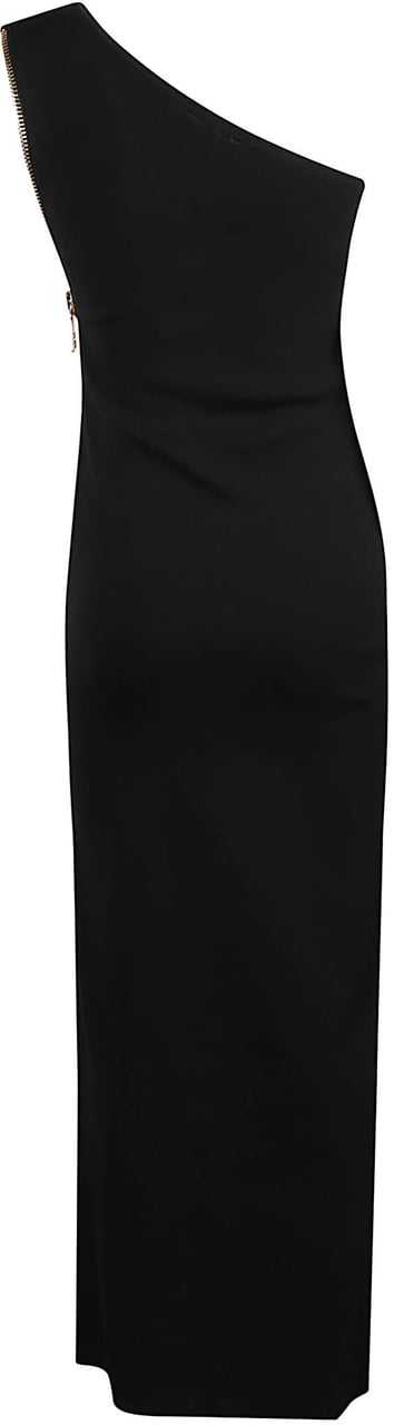 Elisabetta Franchi Red Carpet One Shoulder Long Dress Black Zwart