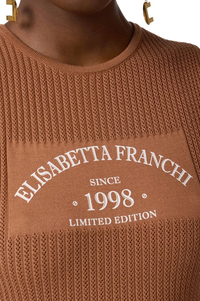 Elisabetta Franchi Dresses Leather Brown Bruin