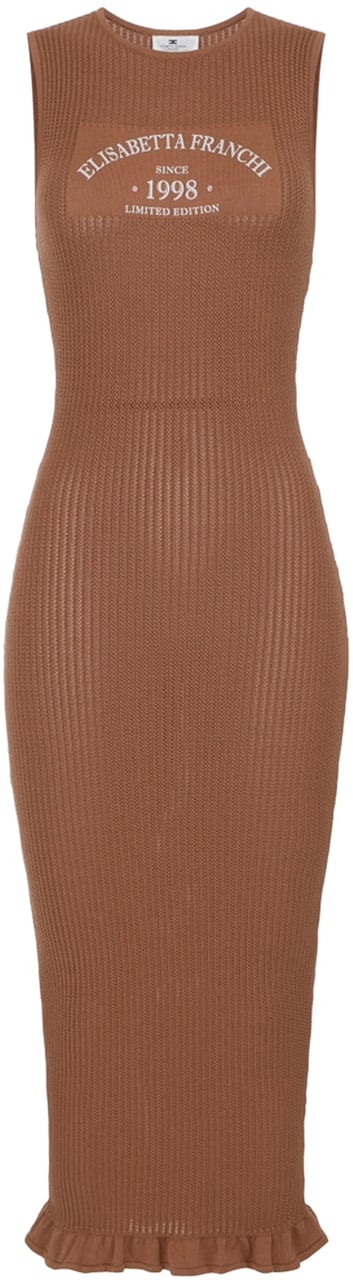 Elisabetta Franchi Dresses Leather Brown Bruin