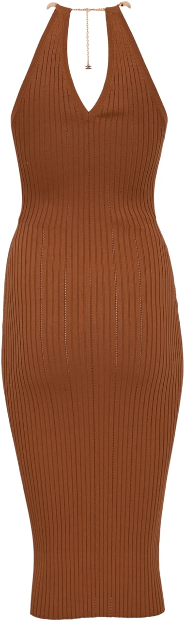 Elisabetta Franchi Dresses Leather Brown Bruin