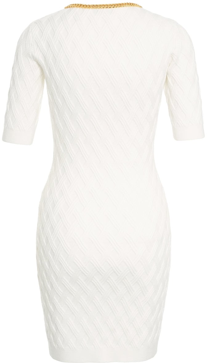 Elisabetta Franchi Mini dress with chain details Wit