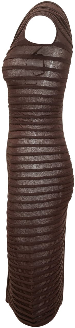 Elisabetta Franchi Abito Midi in Maglia Drappeggiata Bruin