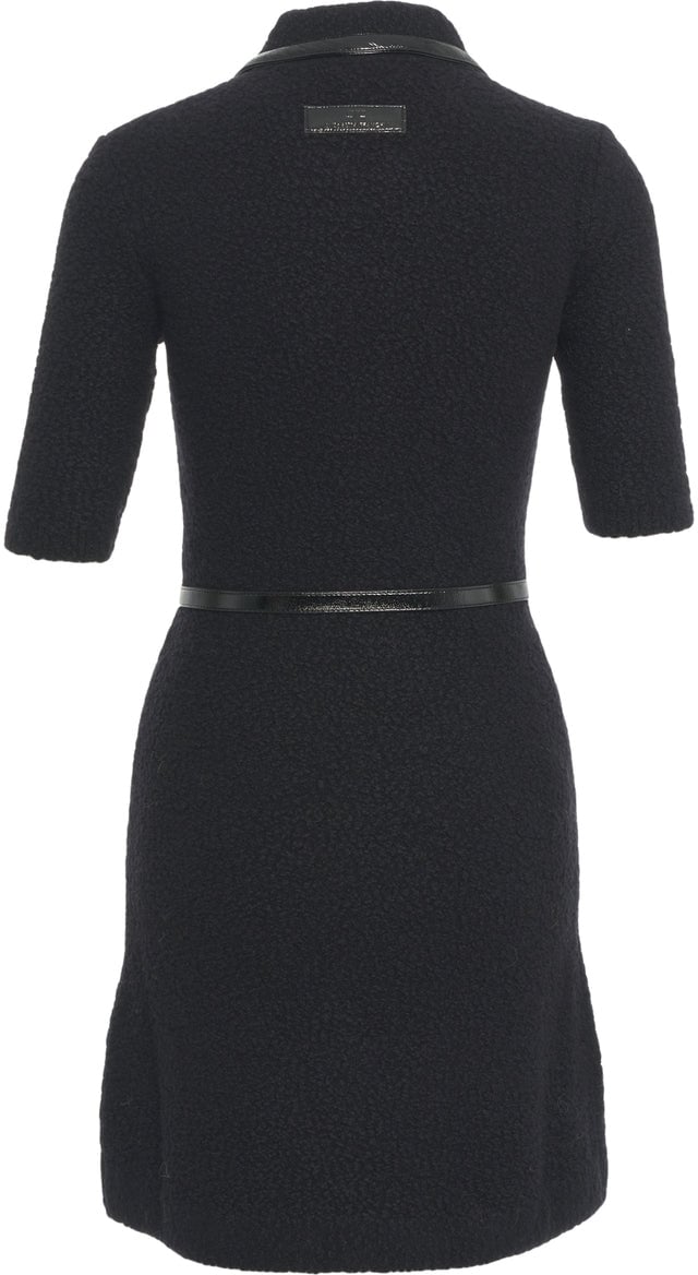 Elisabetta Franchi Bouclé knit dress Zwart