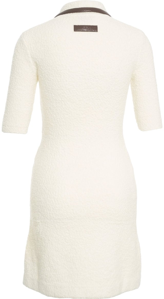 Elisabetta Franchi Bouclé knit dress Wit