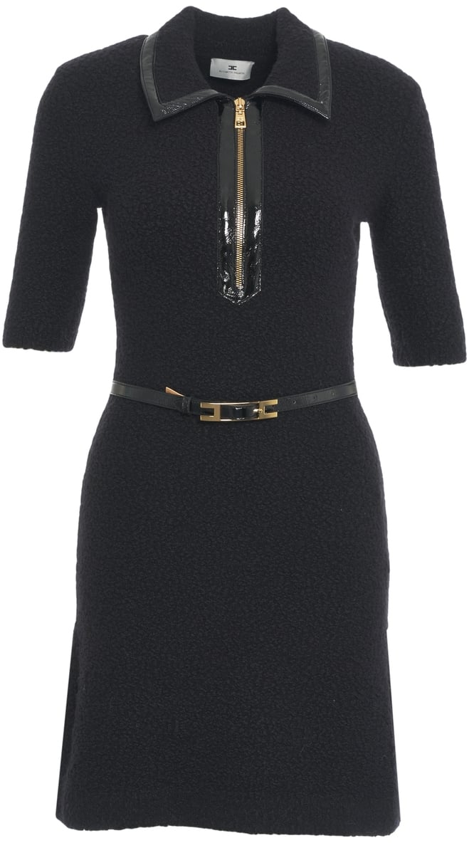 Elisabetta Franchi Abito in maglia bouclé Zwart