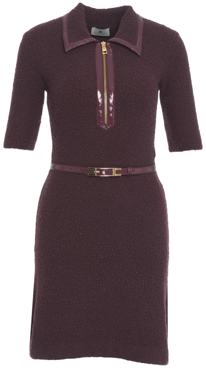 Elisabetta Franchi Abito in maglia bouclé Paars