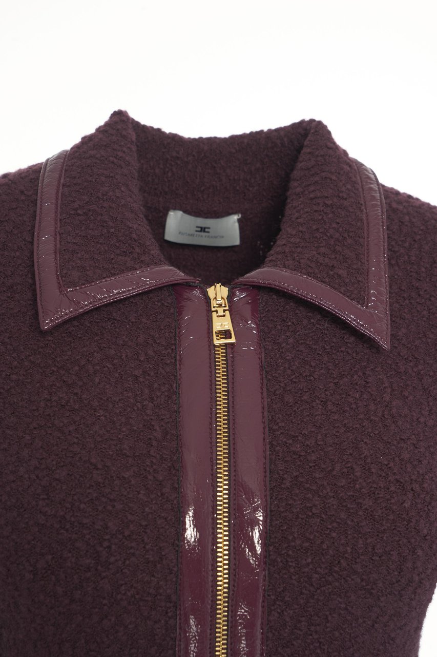 Elisabetta Franchi Abito in maglia bouclé Paars