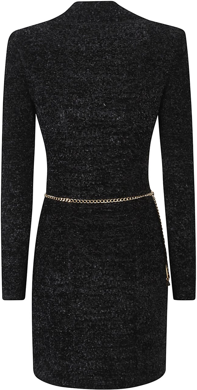 Elisabetta Franchi Belted Dress Black Zwart