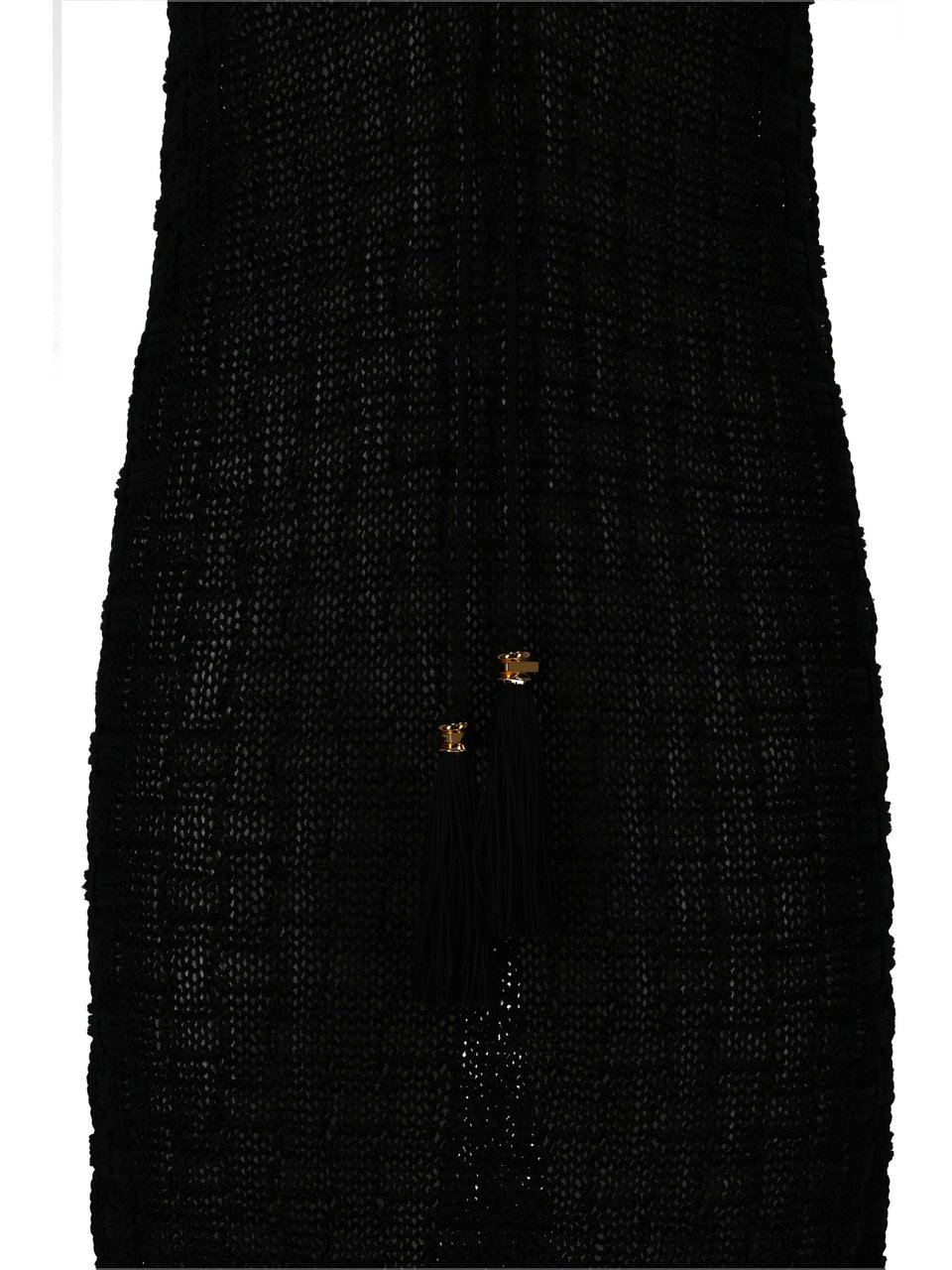 Elisabetta Franchi Sleeveless Open Weave Knit Dress Zwart