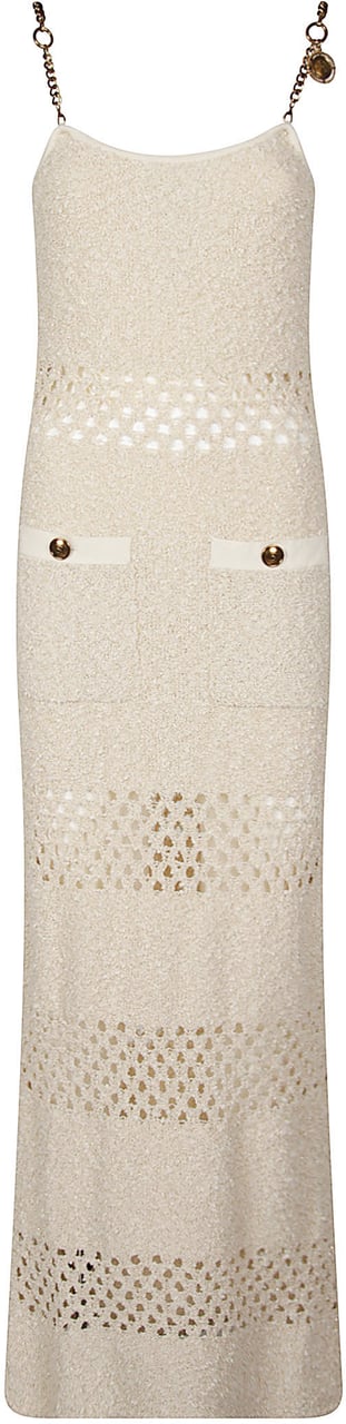 Elisabetta Franchi Long Dress Nude Beige