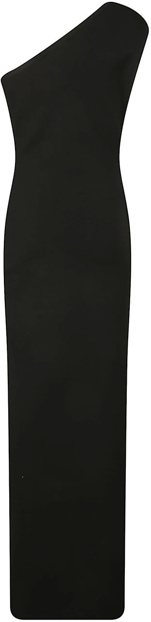 Elisabetta Franchi Red Carpet One Shoulder Long Dress Black Zwart