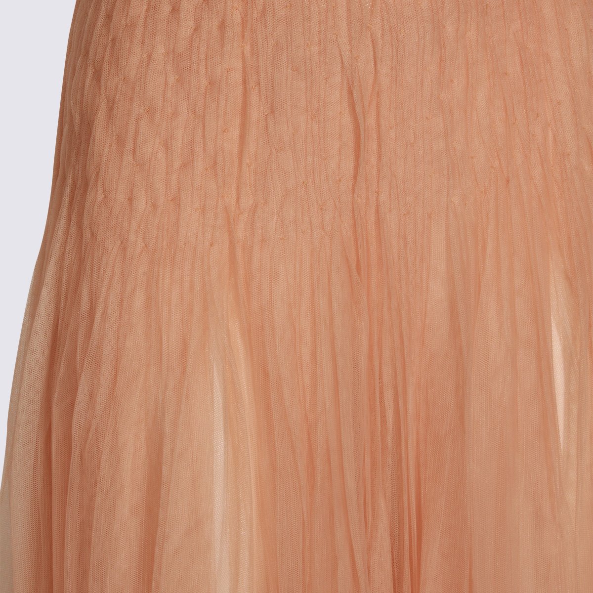 Elisabetta Franchi Floor-Length Dress With Deep V-Neckline And Ruffled Cap Sleeves Neutraal