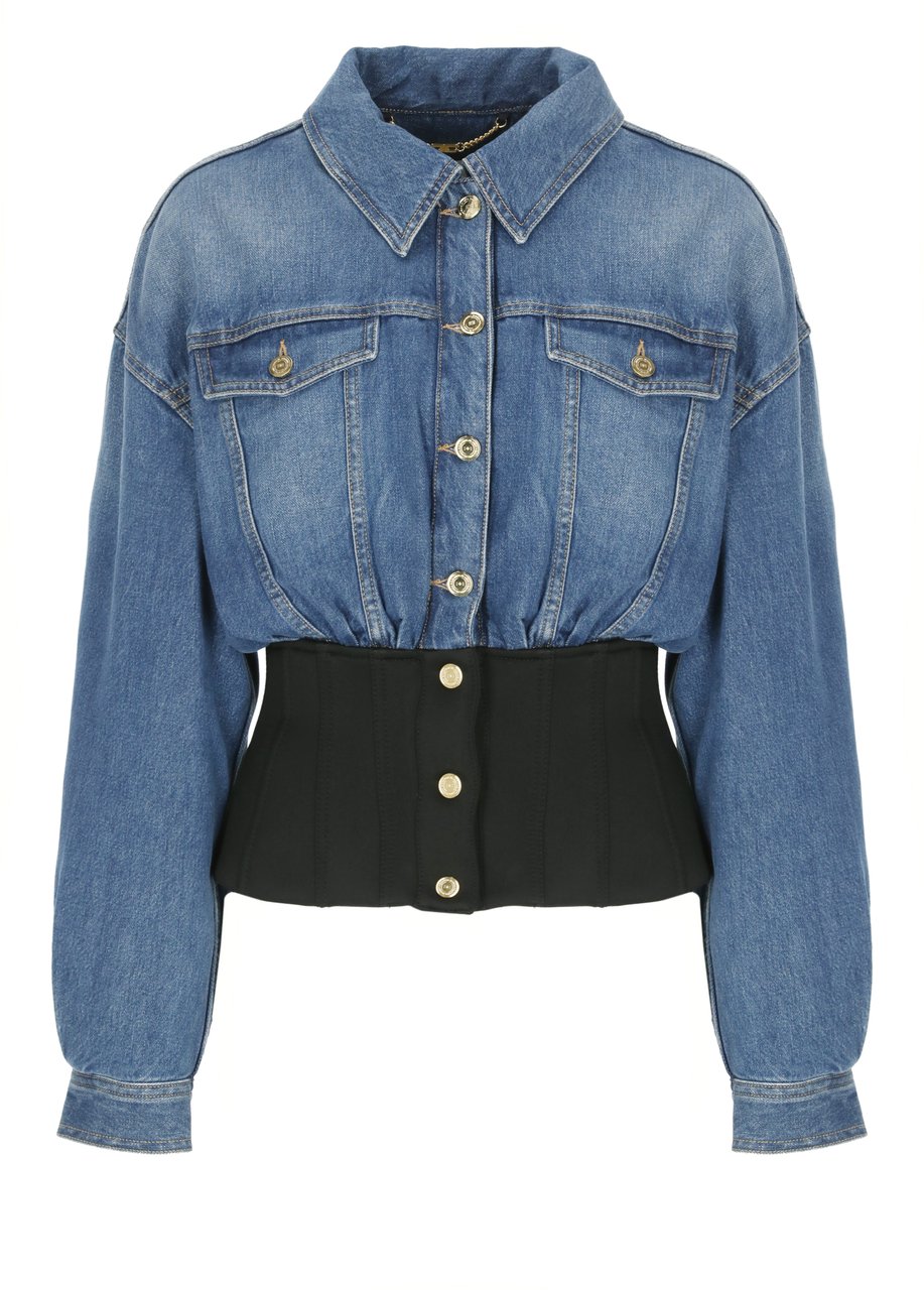 Elisabetta Franchi Coats Blue Blauw
