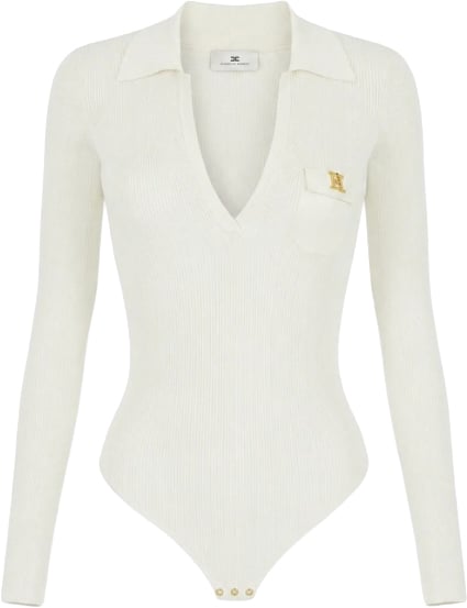 Elisabetta Franchi Top Avorio Wit