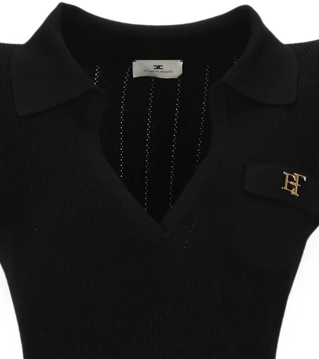 Elisabetta Franchi Top Nero Zwart