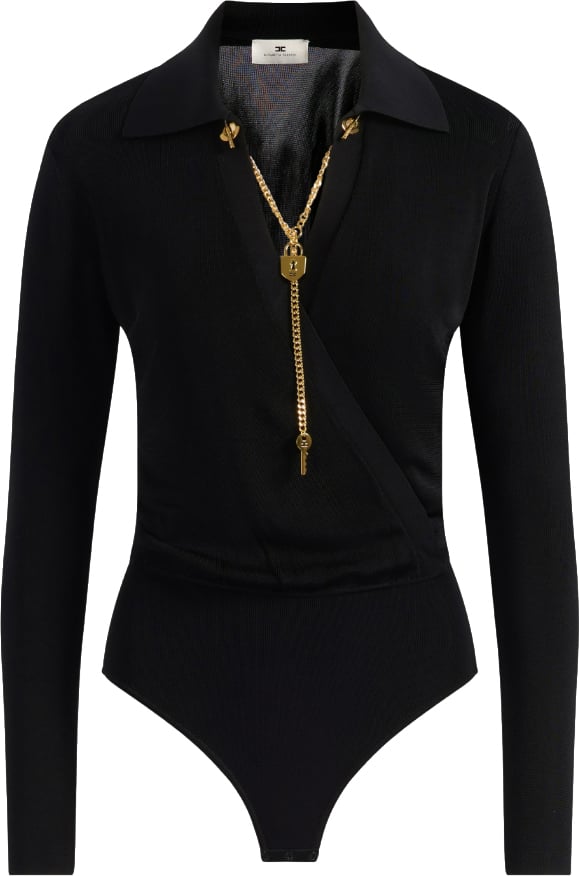 Elisabetta Franchi Top Nero Zwart