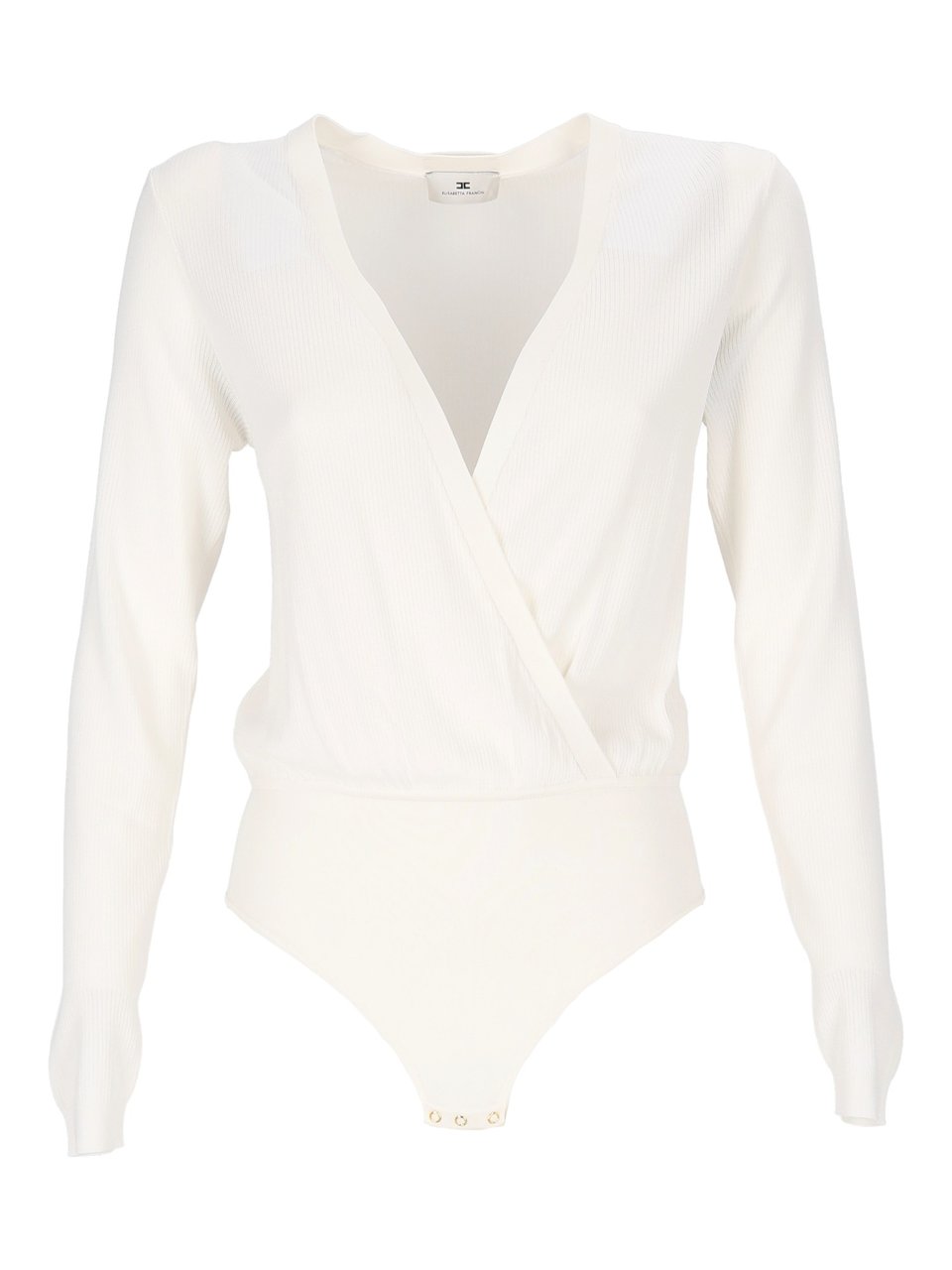 Elisabetta Franchi V-Neck Wrap-Style Bodysuit Zwart