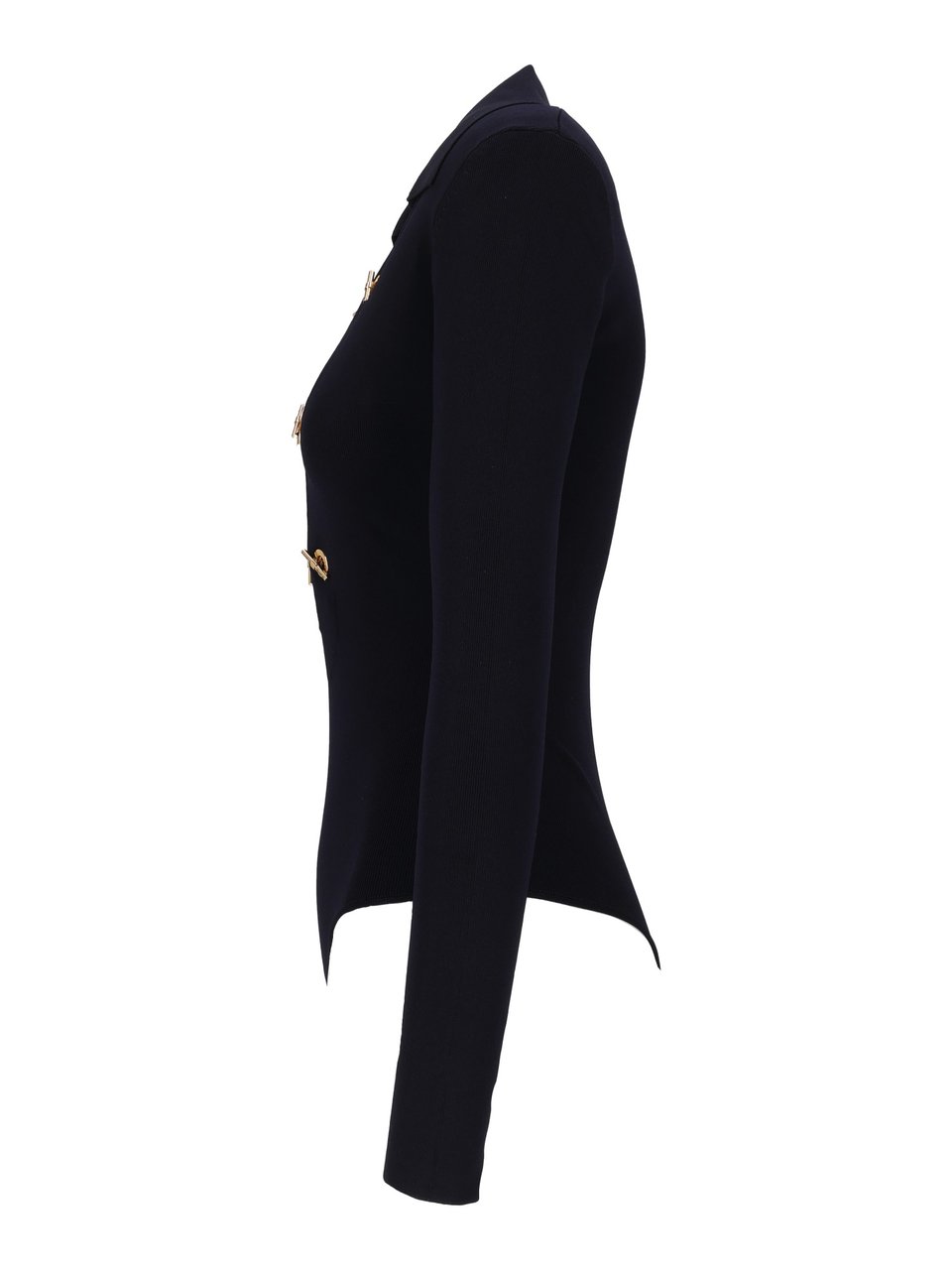 Elisabetta Franchi Knit Fitted Gold Chain Bodysuit Zwart