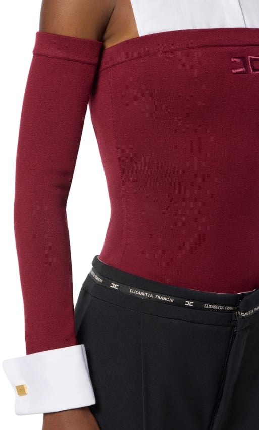 Elisabetta Franchi Top Bordeaux Rood