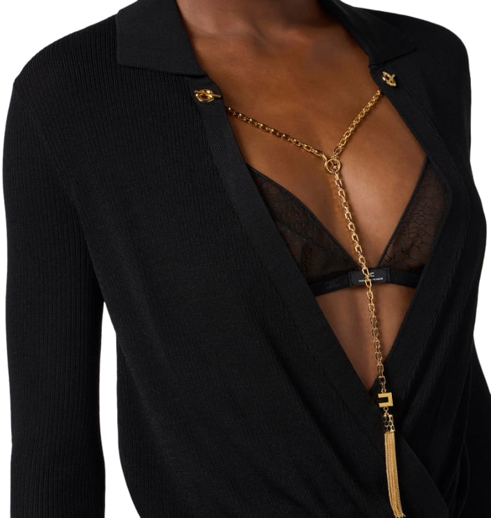 Elisabetta Franchi Top Black Zwart