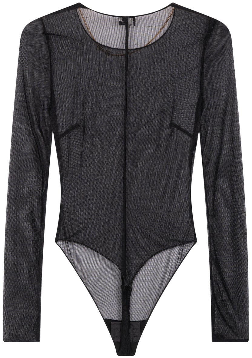 Elisabetta Franchi Body in maglia con dettaglio a catena Zwart