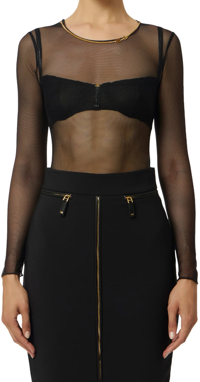 Elisabetta Franchi Top Black Zwart