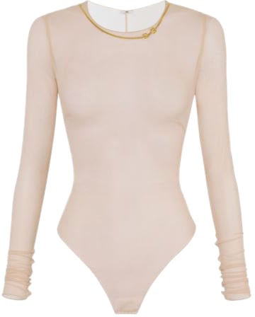 Elisabetta Franchi Top Nude Neutraal