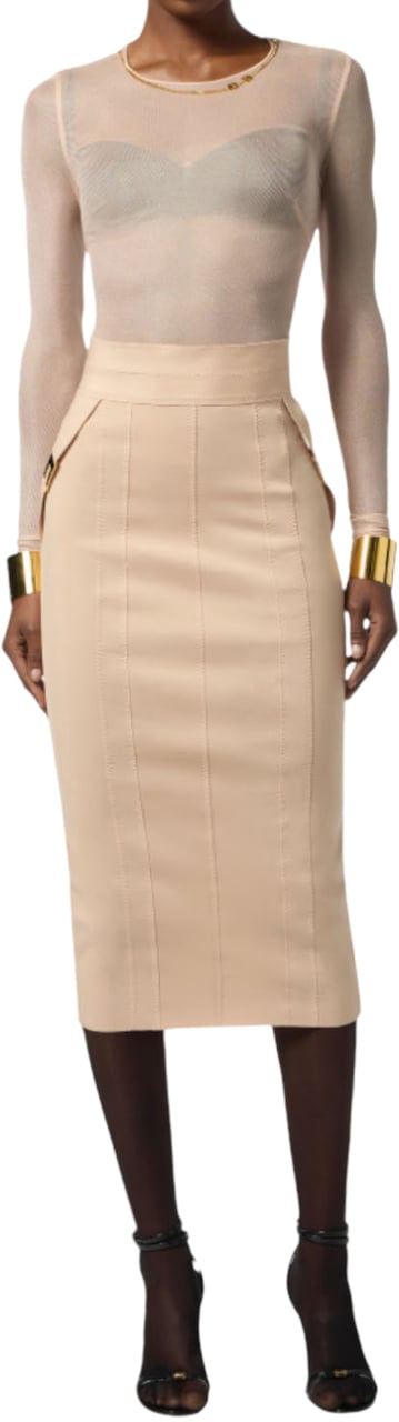 Elisabetta Franchi Top Nude Neutraal