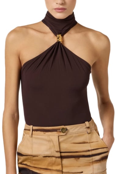 Elisabetta Franchi Top Cioccolato Bruin
