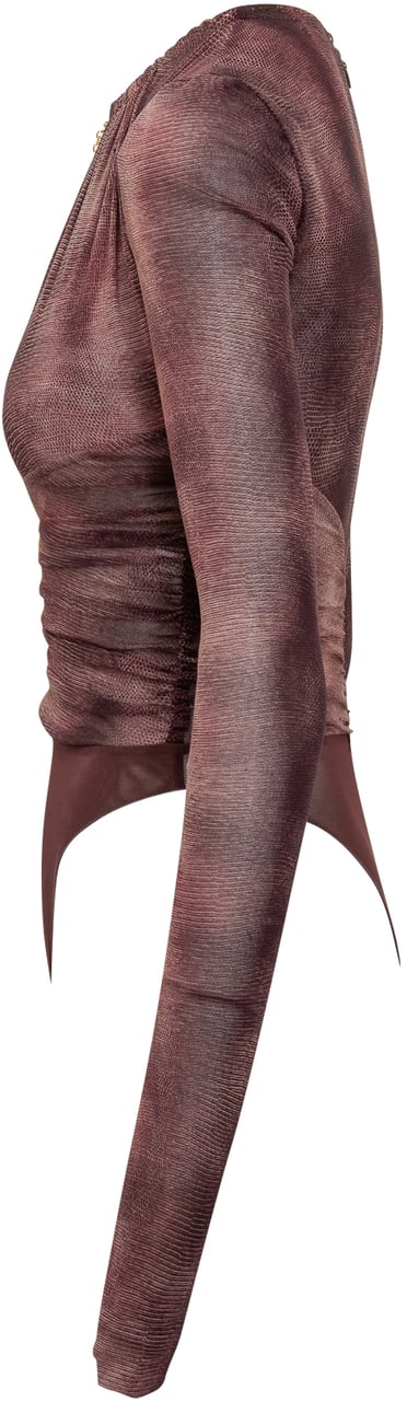 Elisabetta Franchi Elisabetta Franchi Body in tulle Bordeaux Maroon