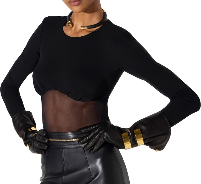 Elisabetta Franchi Top Nero Zwart