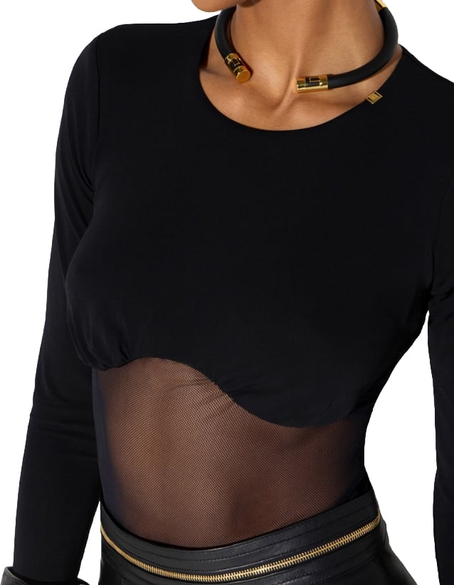 Elisabetta Franchi Top Nero Zwart