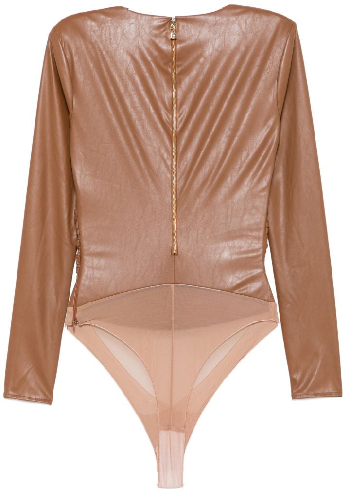 Elisabetta Franchi Top Brown Beige