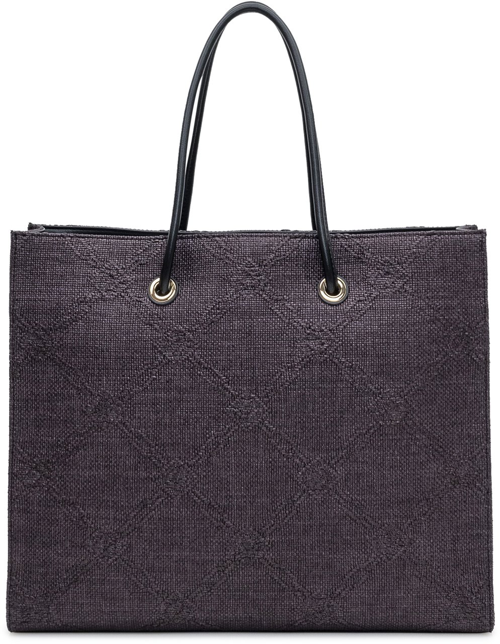 Elisabetta Franchi Tote Grande in Rafia Jacquard Zwart
