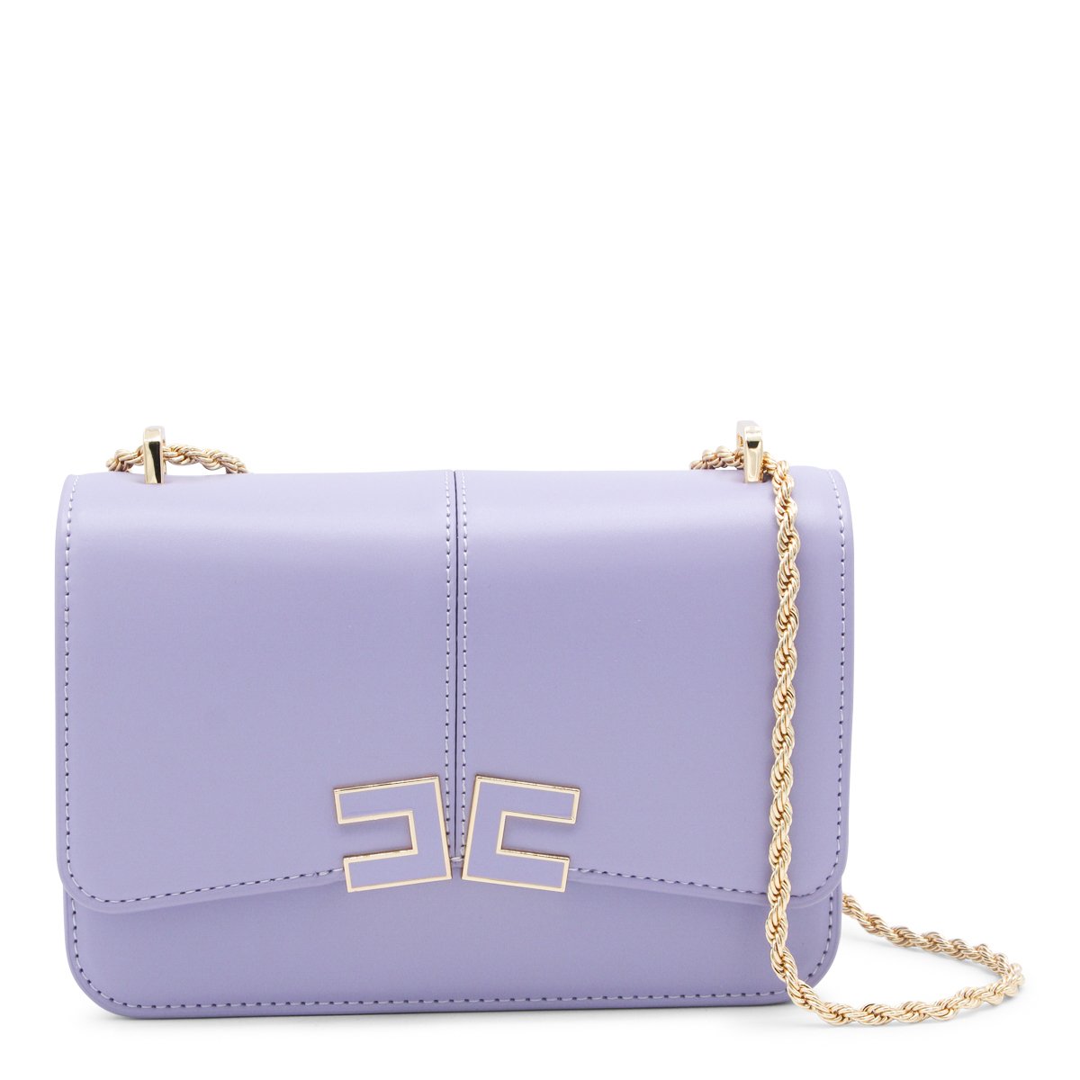 Elisabetta Franchi Structured Lilac Handbag Paars