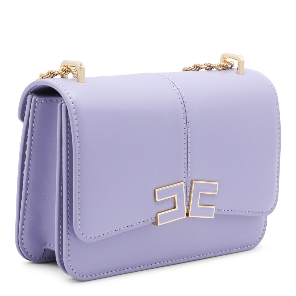 Elisabetta Franchi Structured Lilac Handbag Paars