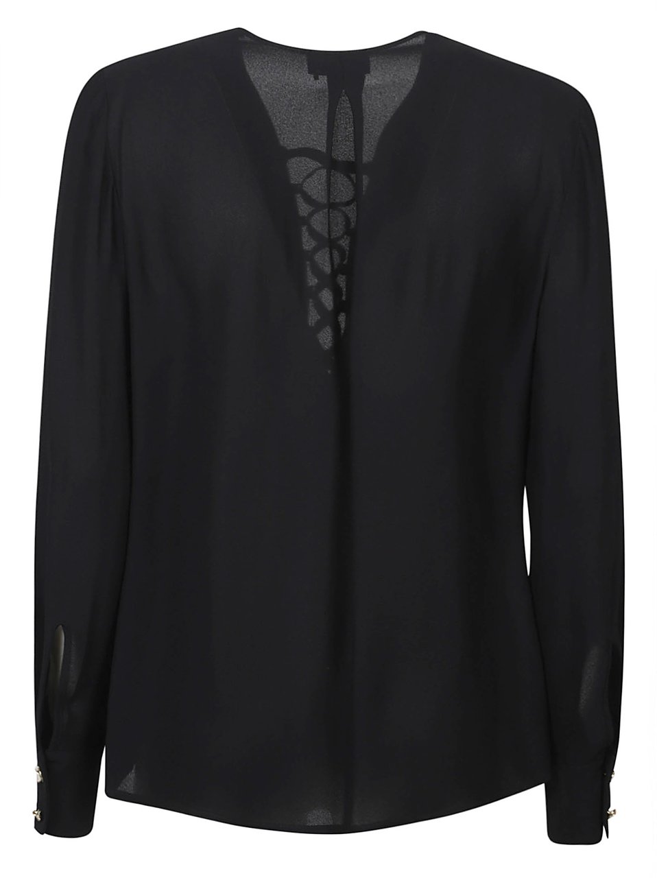 Elisabetta Franchi Long Sleeve Blouse Black Zwart