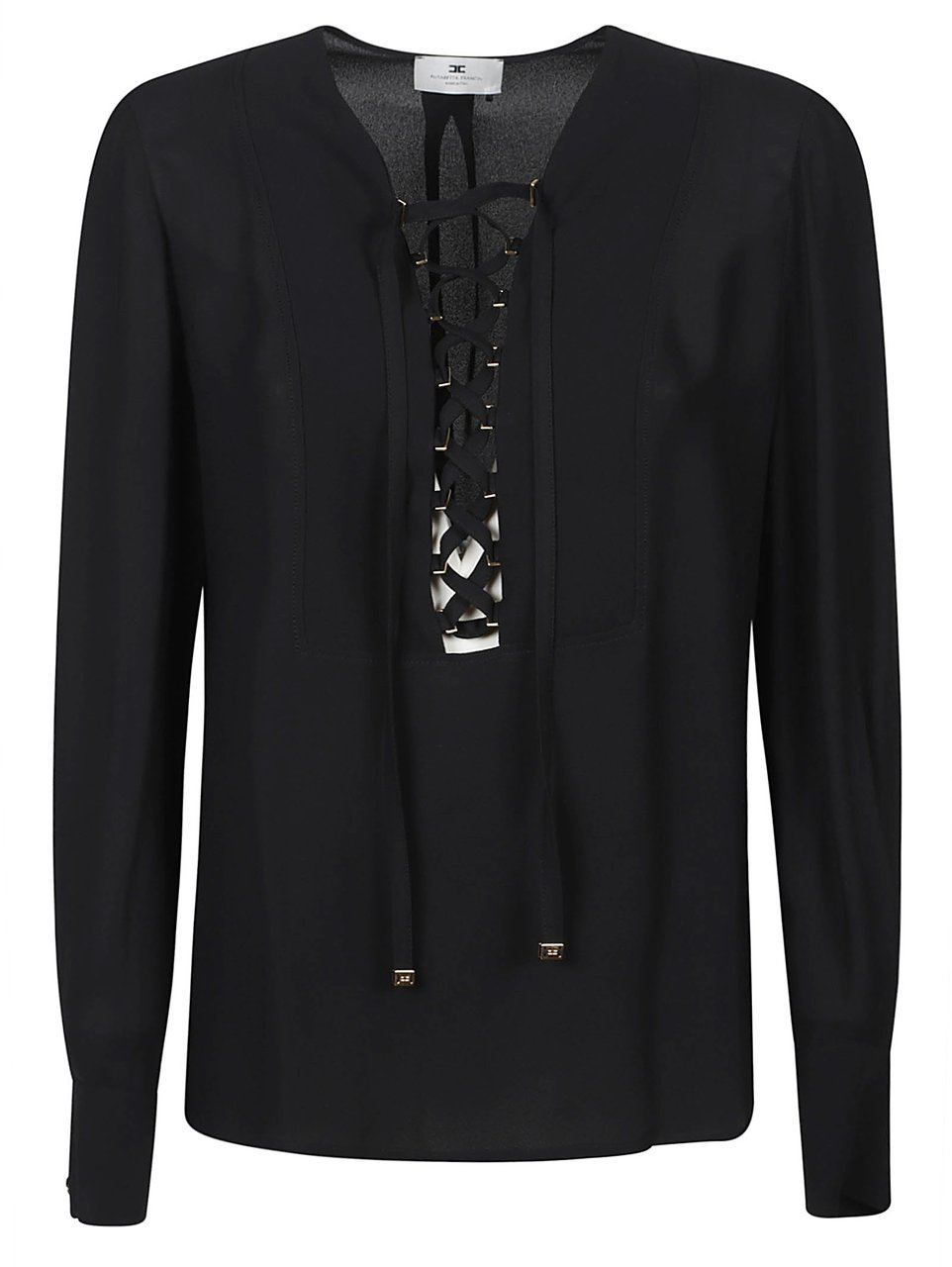 Elisabetta Franchi Long Sleeve Blouse Black Zwart