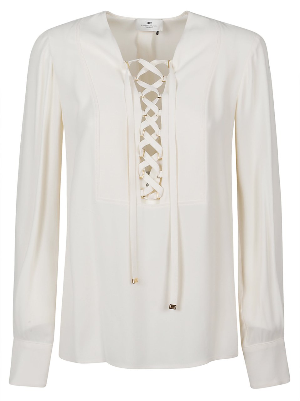 Elisabetta Franchi Long Sleeve Blouse White Wit