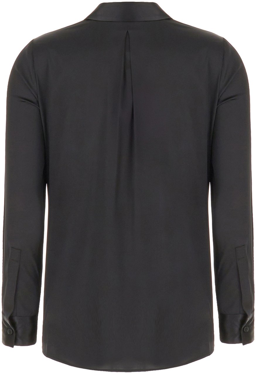 Elisabetta Franchi Elisabetta Franchi Black stretch silk blouse Zwart