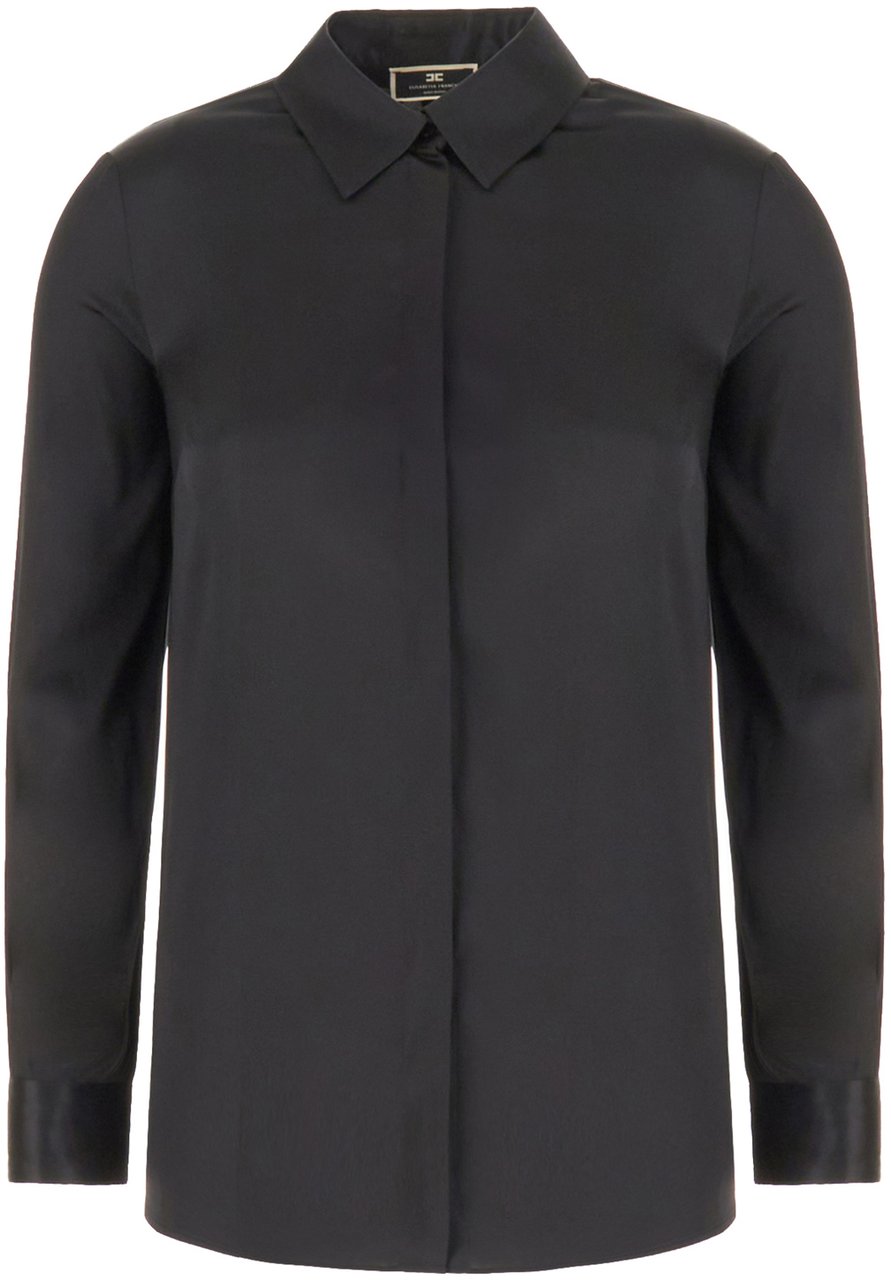 Elisabetta Franchi Elisabetta Franchi Black stretch silk blouse Zwart