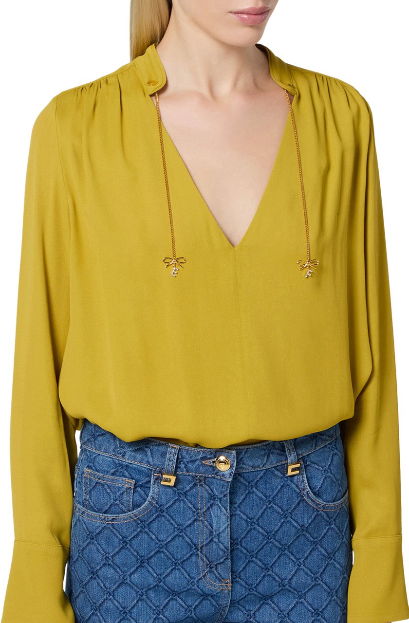 Elisabetta Franchi Shirts Curry Geel