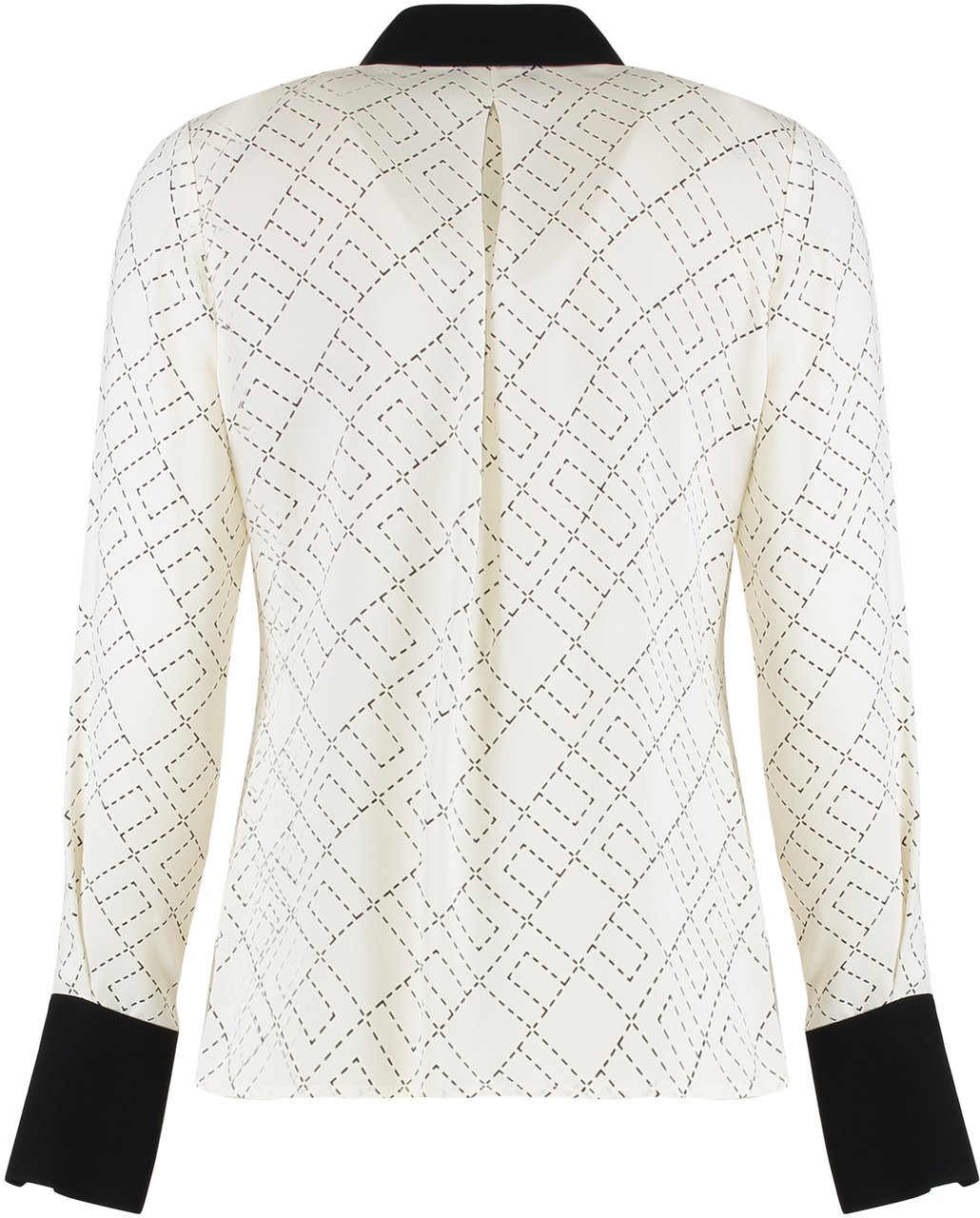 Elisabetta Franchi Shirt in georgette with bi-color print Wit