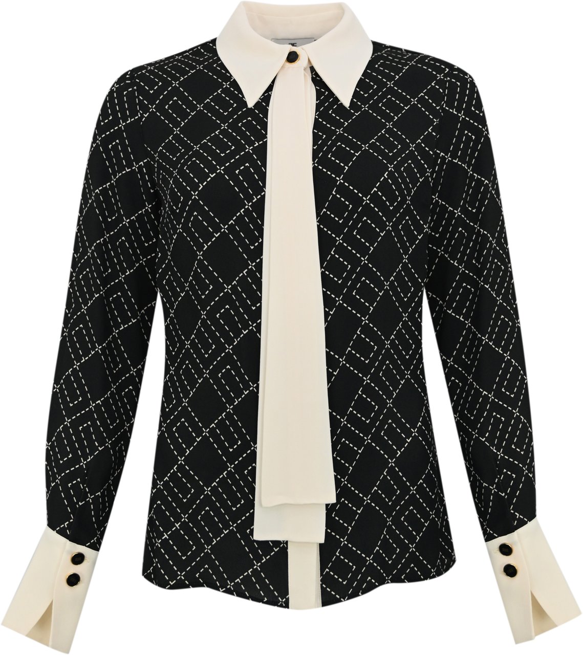 Elisabetta Franchi Shirts Neromilk Wit