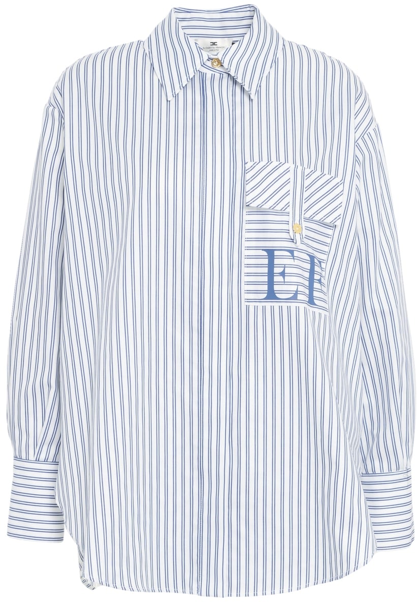 Elisabetta Franchi Camicia a righe con logo Wit